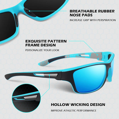 Polarisierte Sport Sonnenbrille UV400 Herren Damen Angeln Fahrradbrille