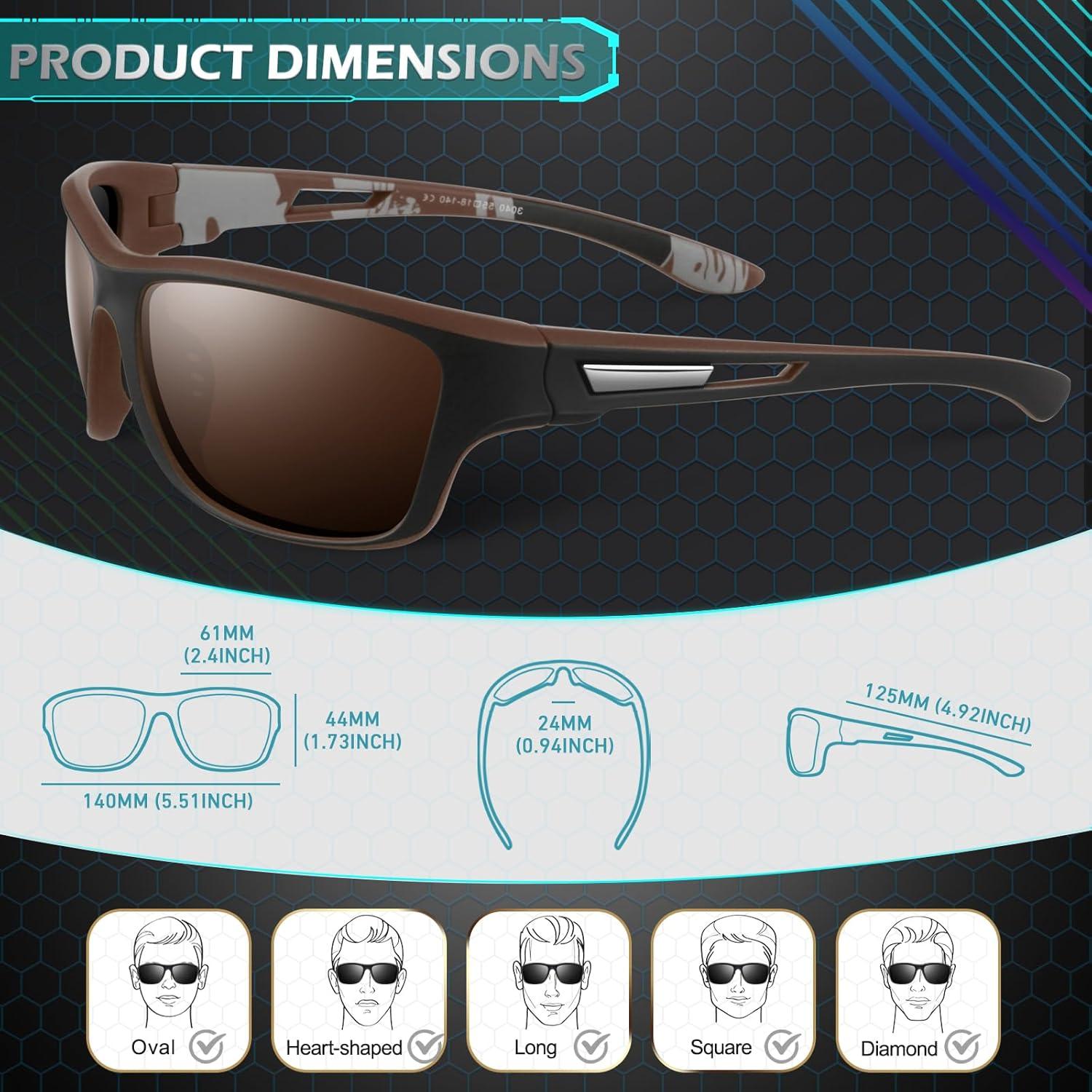 Sonnenbrille Herren Polarisiert Sport Fahrradbrille Damen UV400 Cat 3 CE