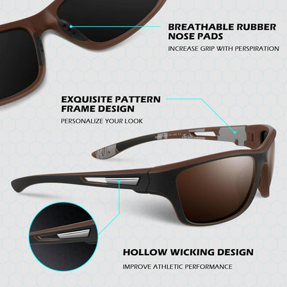 Sport Sonnenbrille Herren Damen Polarisiert UV400 Cat 3 CE