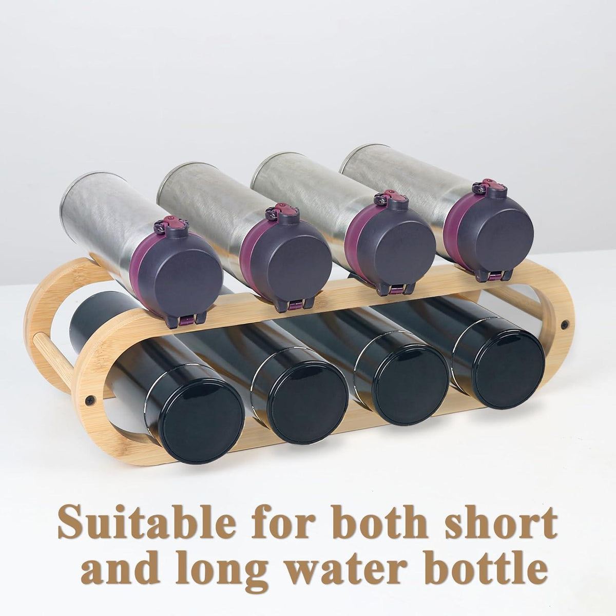 Weinregal aus Bambus für 11 Flaschen, Stapelbar, Schrank Organizer