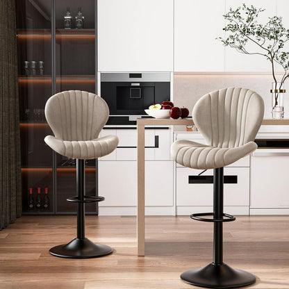 Verstellbarer Barhocker 2er Set mit Fußstütze & Lehnen
