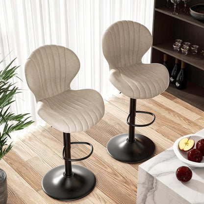 Verstellbarer Barhocker 2er Set mit Fußstütze & Lehnen