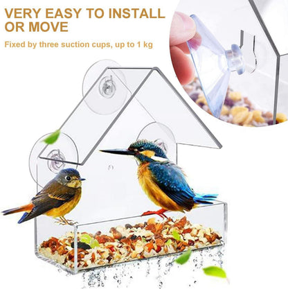 Fenster Vogelfutterhaus Transparent Acryl Saugnäpfe Meisen Spatzen