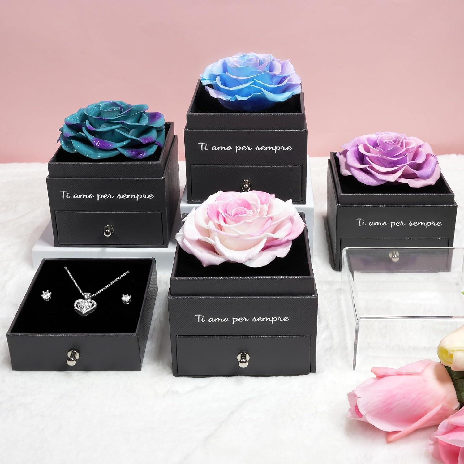 Ewige Konservierte Rose Geschenk für Frauen Handgemachte Rose mit