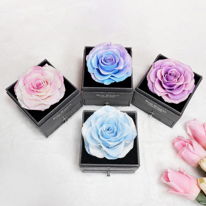 Sunia Ewige Rose Blaue Infinity Rose Geschenk Mama 925 Silber Halskette