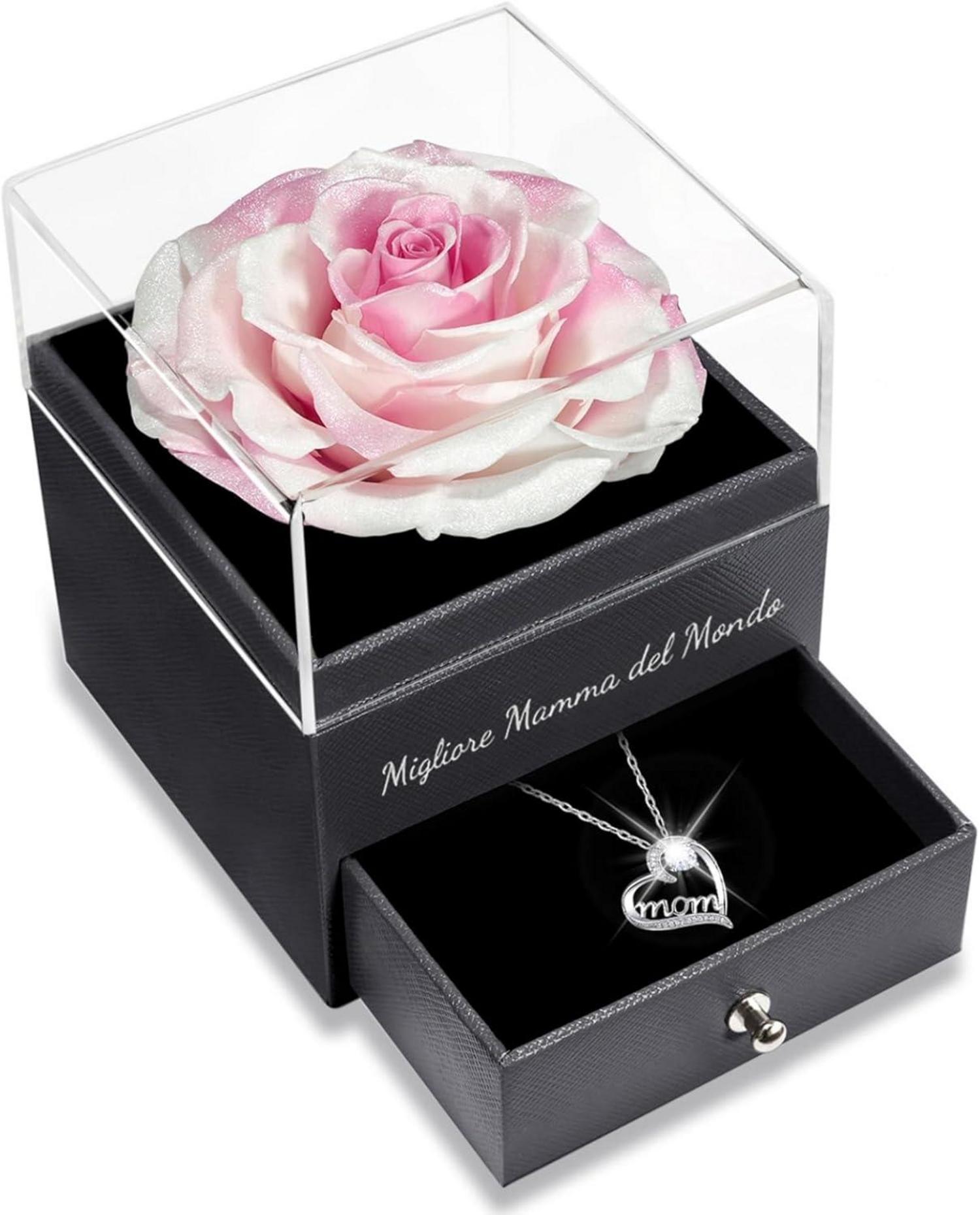 Ewige Rose Geschenkset Mama Halskette Valentinstag Muttertag