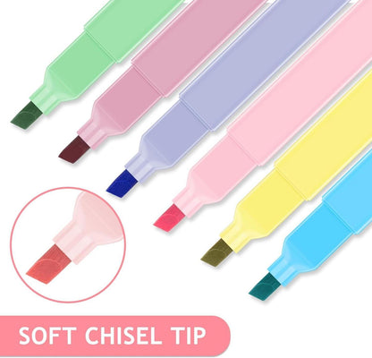 Pastell Textmarker Set 8 Farben Mildliner Pinsel Marker Aesthetic