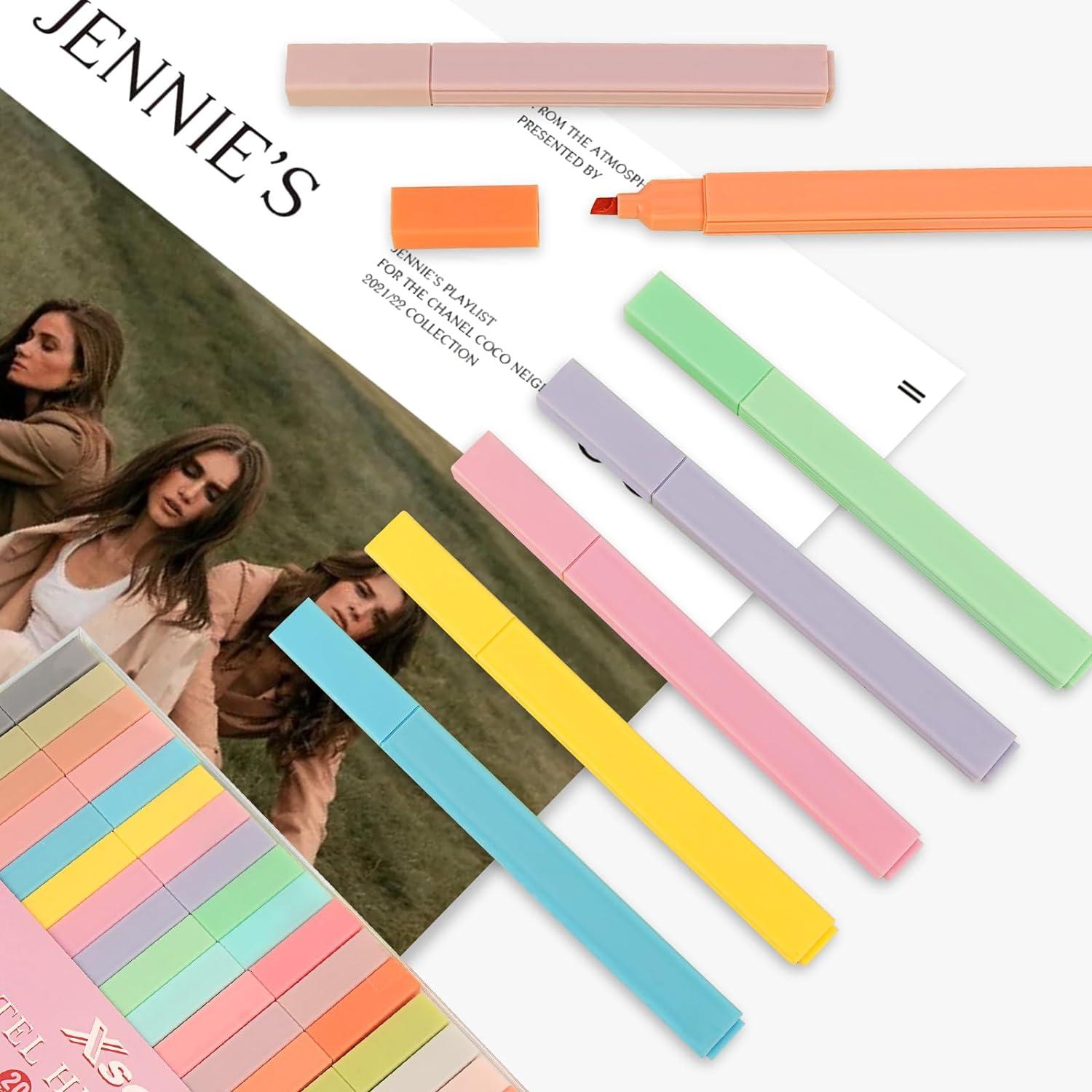 Pastell Textmarker Set für Journaling und Notizen - 8 sanfte Farben