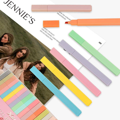Pastell Textmarker Set für Journaling und Notizen - 8 sanfte Farben
