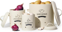 Kartoffeltopf Vorratsdosen Set Retro Design Metall Beige