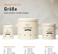 Theo&Cleo Kartoffel Zwiebel Knoblauch Vorratsdosen Set Retro