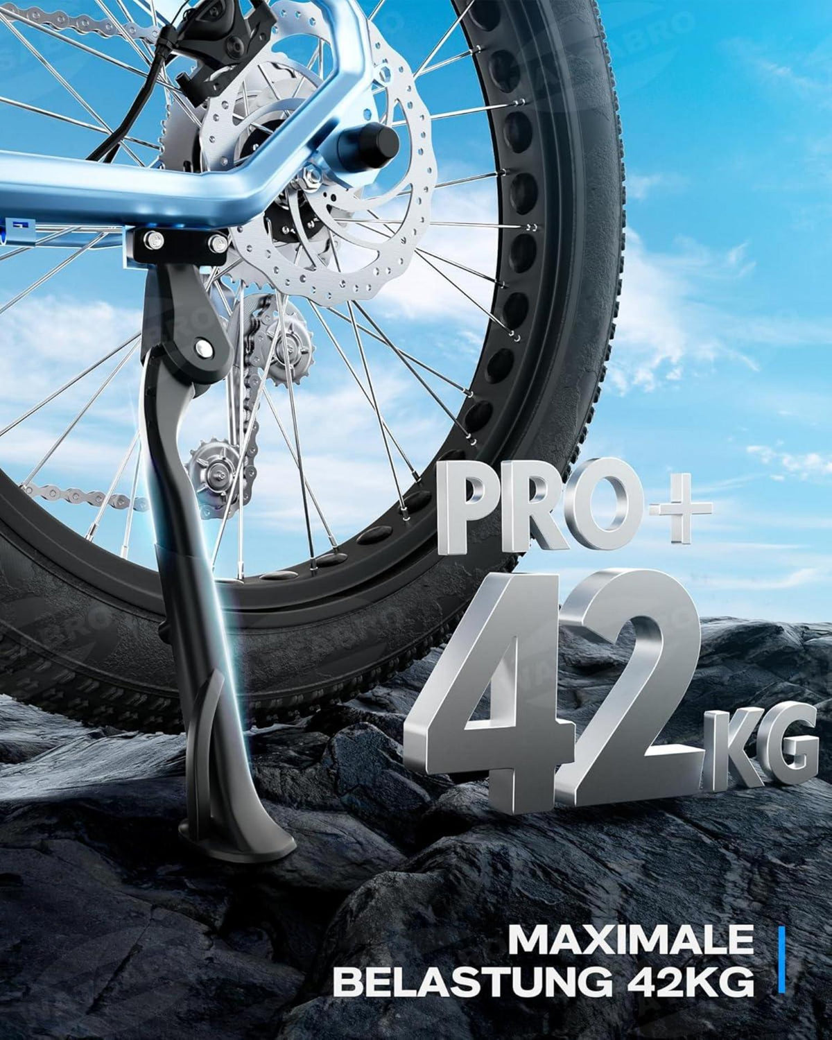 Fahrradständer 24-29 Zoll Höhenverstellbar Seitenständer 4 Löchern 40mm E-Bike