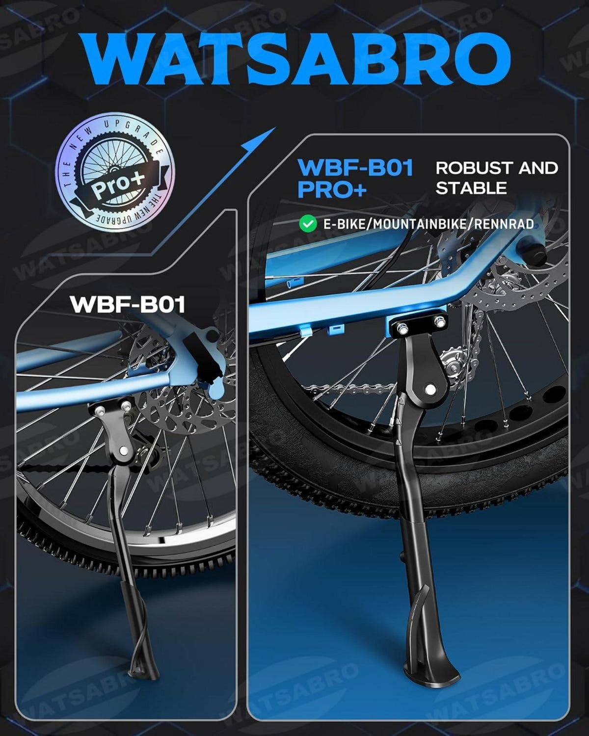 Fahrradständer 24-29 Zoll Höhenverstellbar Seitenständer 4 Löchern 40mm E-Bike