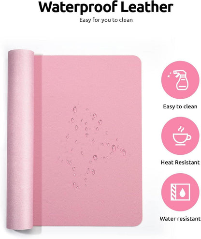 Premium Leder Mauspad XXL Schreibtischunterlage 80x40cm Pink
