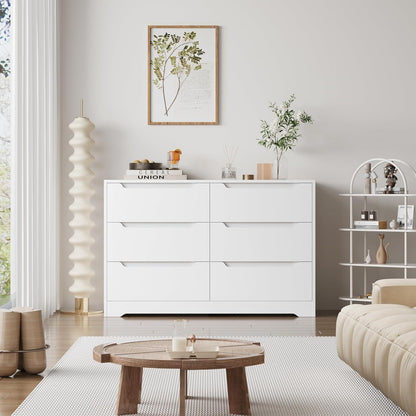 Kommode mit 6 Schubladen – Weißes Sideboard für Schlafzimmer & Wohnzimmer