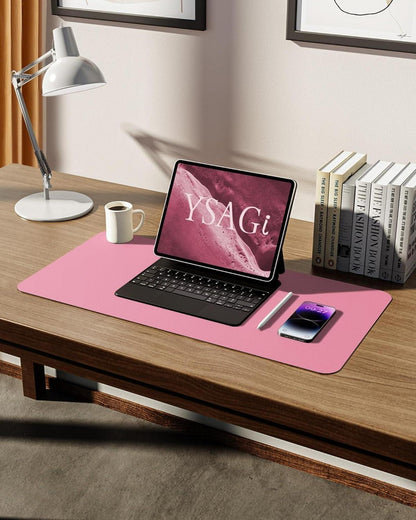 Schreibtischunterlage Leder XXL 60x35cm Premium Büro Mauspad Pink