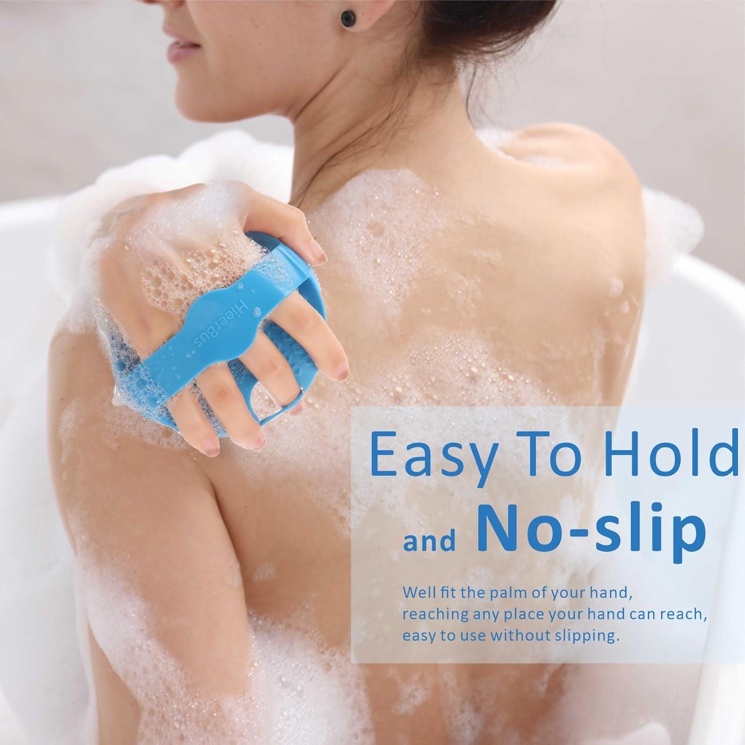 Silikon Körperschrubber Peeling Dusche Luffa Borsten hygienisch Blau