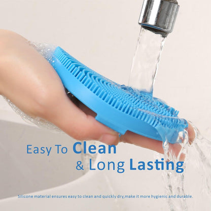 Silikon Körperschrubber Peeling Dusche Luffa Borsten hygienisch Blau