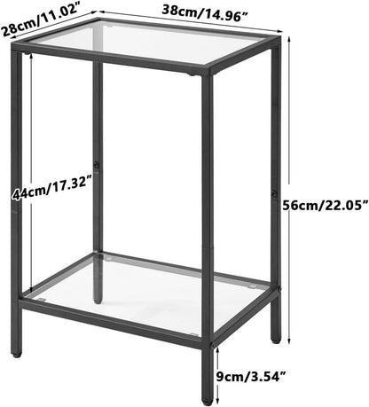 Moderne Quadratischer Glastisch Schwarz Metallrahmen transparent
