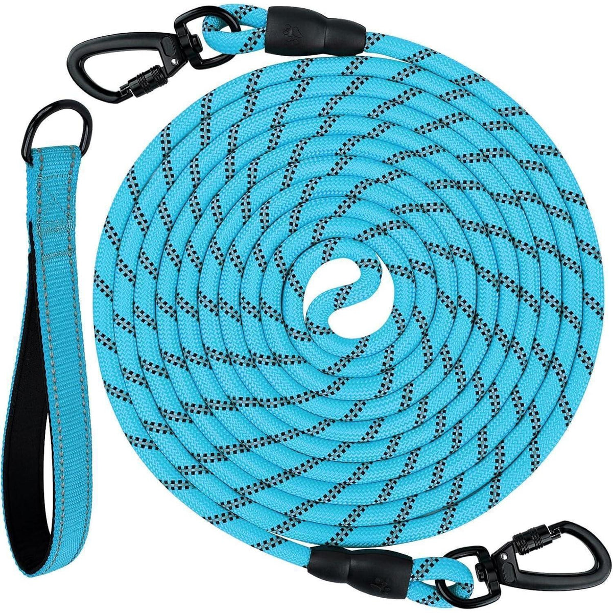 Joytale Schleppleine für Hunde, Gepolsterter Griff, Abschließbarer Karabiner, Blau, 10m