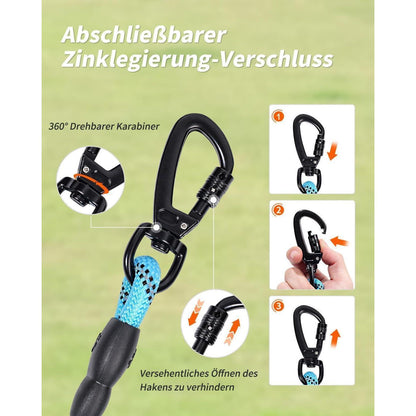 Joytale Schleppleine für Hunde, Gepolsterter Griff, Abschließbarer Karabiner, Blau, 10m