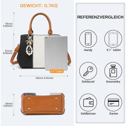 Miss Lulu Damen Handtasche Mittelgroß Multicolor Elegant