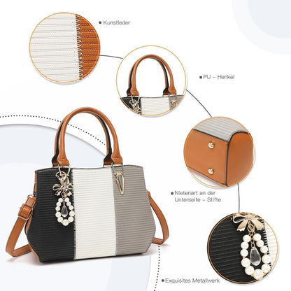 Miss Lulu Damen Handtasche Mittelgroß Multicolor Elegant