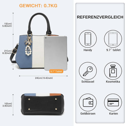 Miss Lulu Damentasche Mittelgroß Multicolor Elegant Henkeltasche