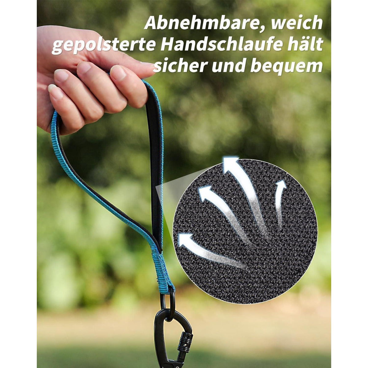 Joytale Schleppleine 5m Blau mit Gepolstertem Griff