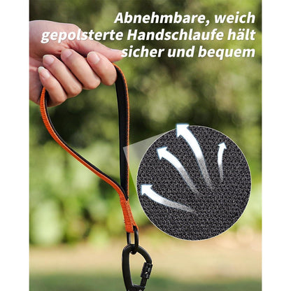 Schleppleine für Hunde, 20m Orange, Reflektierend, Gepolsterter Griff