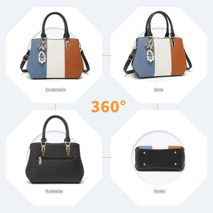 Damen Handtasche Mittelgroß Multicolor Elegant Henkeltasche
