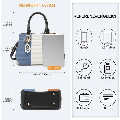 Damen Handtasche Mittelgroß Multicolor Elegant Henkeltasche