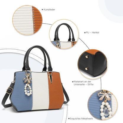 Damen Handtasche Mittelgroß Multicolor Elegant Henkeltasche