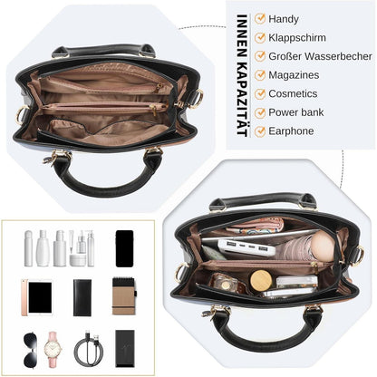 Damen Handtasche Mittelgroß Multicolor Elegant Henkeltasche