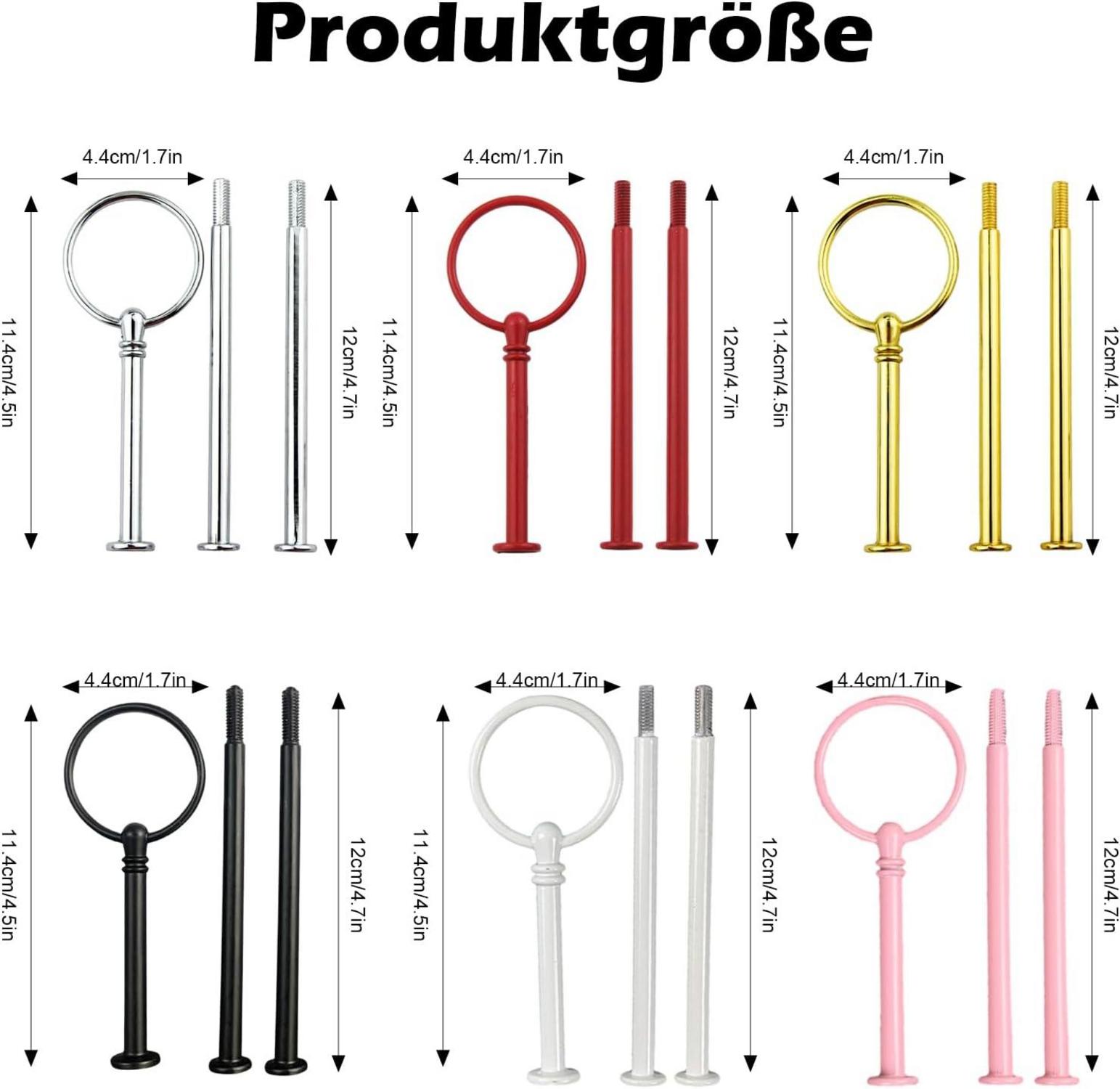 5er Pack Metallstangen Set für Etagere - Schwarz