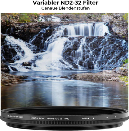 K&F Concept ND Filter 43mm Variabler Graufilter ND2-32