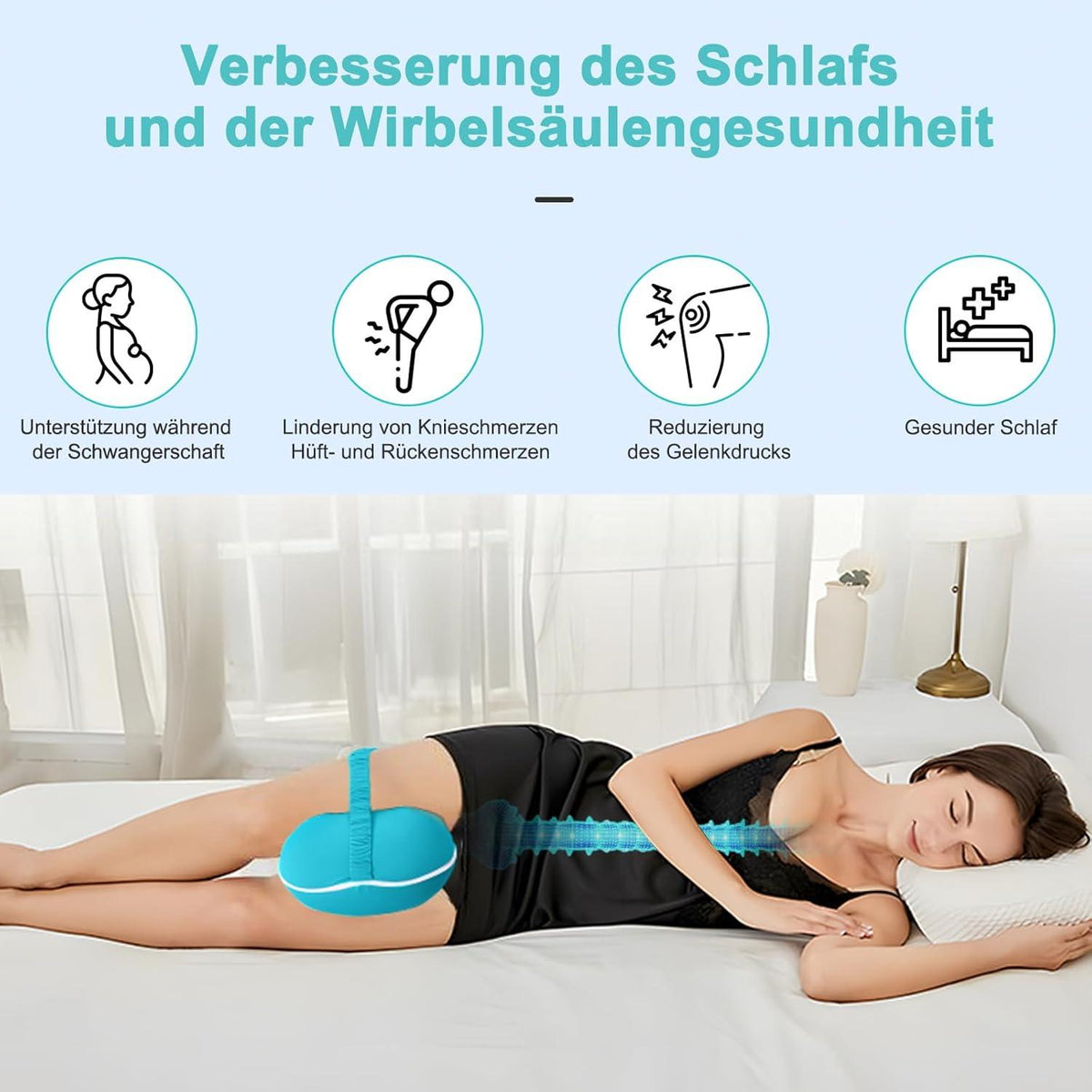 Orthopädisches Kniekissen Memory Schaum Seitenschläferkissen