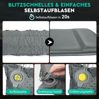 Isomatte Selbstaufblasend 8CM Camping Matratze Schaumstoff