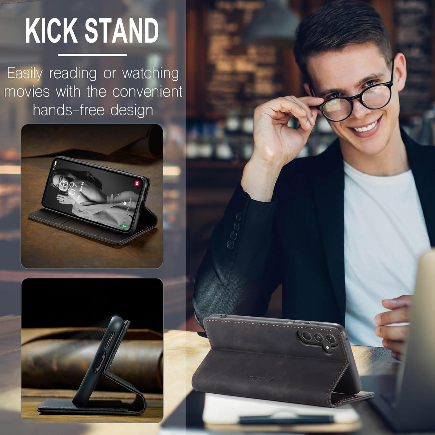 Handyhülle Samsung Galaxy A55 5G Premium Leder Magnet Standfunktion