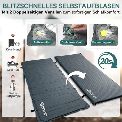 Isomatte Selbstaufblasend 5CM Camping Matratze Schaumstoff Luftmatratze