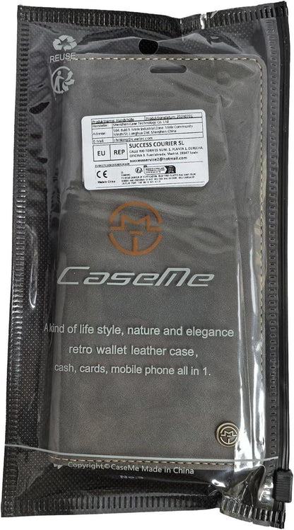Samsung Galaxy A35 5G Handyhülle - Premium Leder Flip Case mit Magnet Standfunktion - Grau