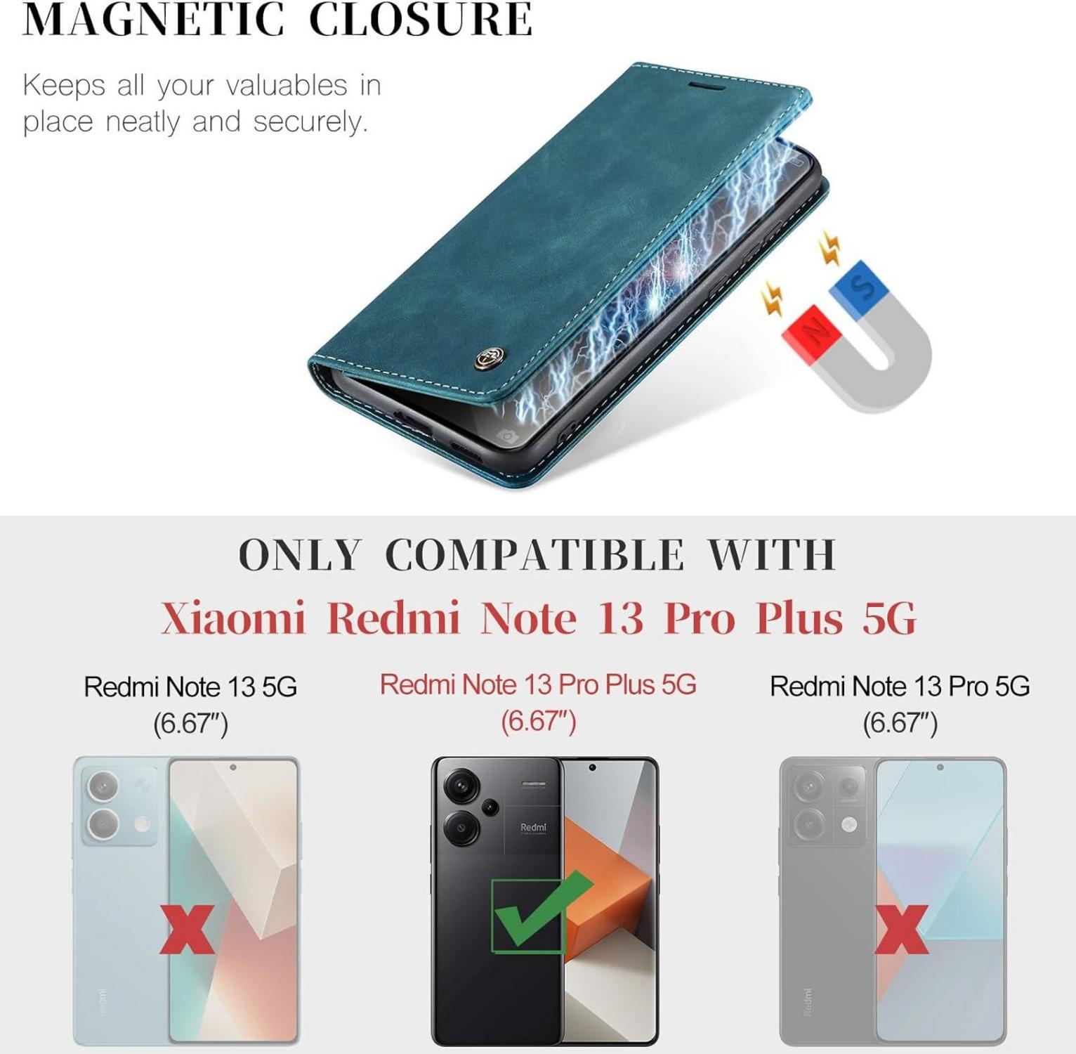 Xiaomi Redmi Note 13 Pro Plus 5G Lederhülle Klappbar Flip