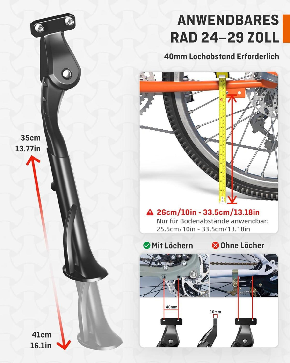 HENMI Fahrradständer 24-29 Zoll E-Bike MTB Stabil