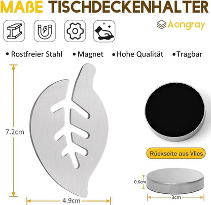 8er Set Tischdeckenbeschwerer Edelstahl Magnetisch