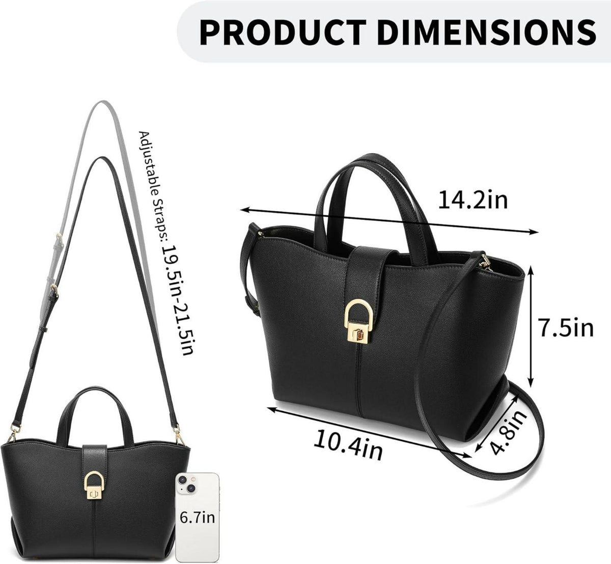 Damen Handtasche Leder Umhängetasche Crossbody Bag Schwarz Beige