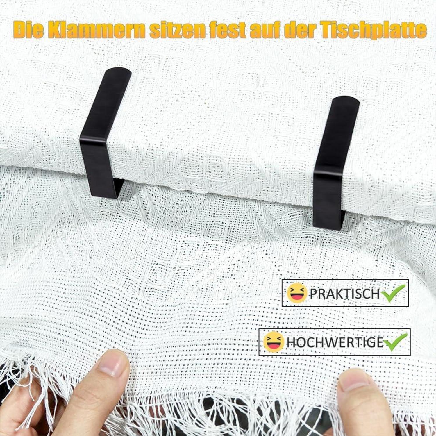 Tischdeckenklammern Edelstahl Schwarz 8 Stück 5x4cm stabil