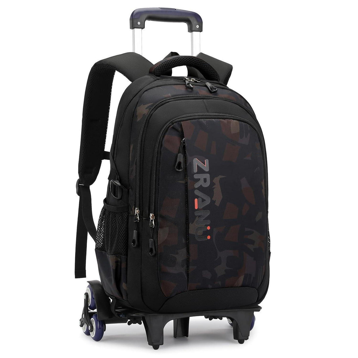 Schulrucksack Trolley Braun für Jungen mit Rollen & Abnehmbar
