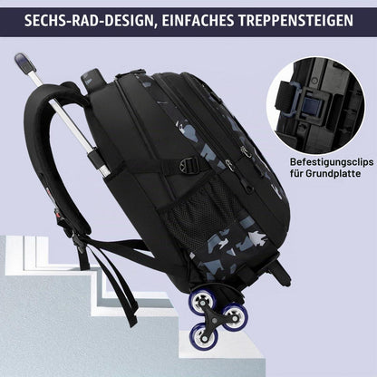 Schulrucksack Trolley für Jungen – Rucksack mit Rollen, Blau