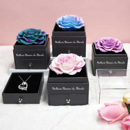 Ewige Rose Halskette für Mama, 925 Silber, Geschenk Muttertag