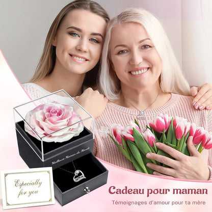 Ewige Rose Mama Halskette 925 Silber Geschenk Muttertag Valentinstag